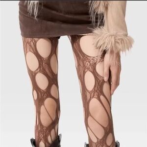 Stylish Brown Patterned Tights